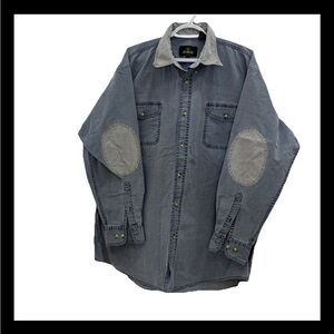 RedHead Men Denim Long Sleeve Shirt Light Gray
